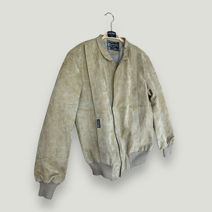 Beige Lederjacke