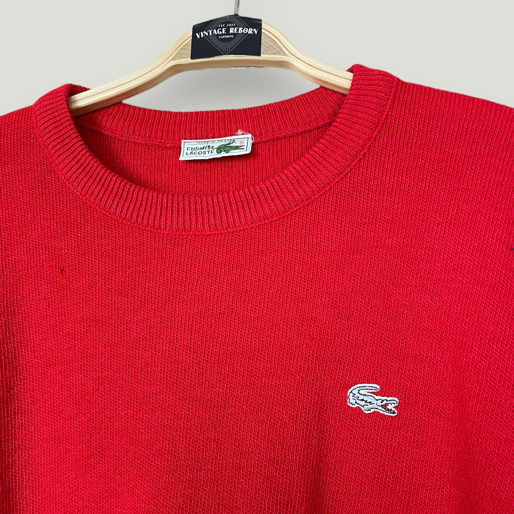 Roter Lacoste Sweater - Vintage Reborn