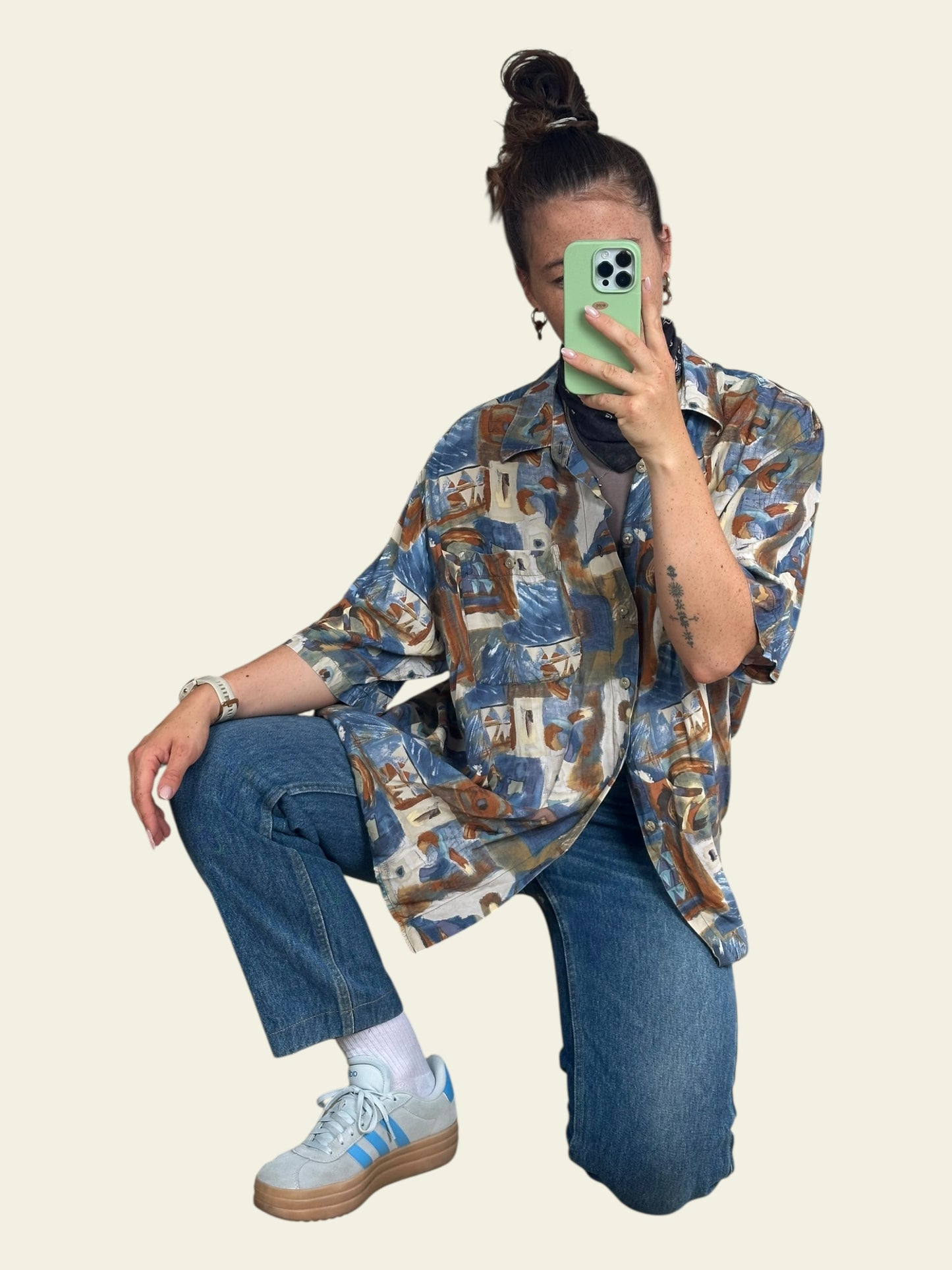 CANDA crazy pattern kurzarm Hemd