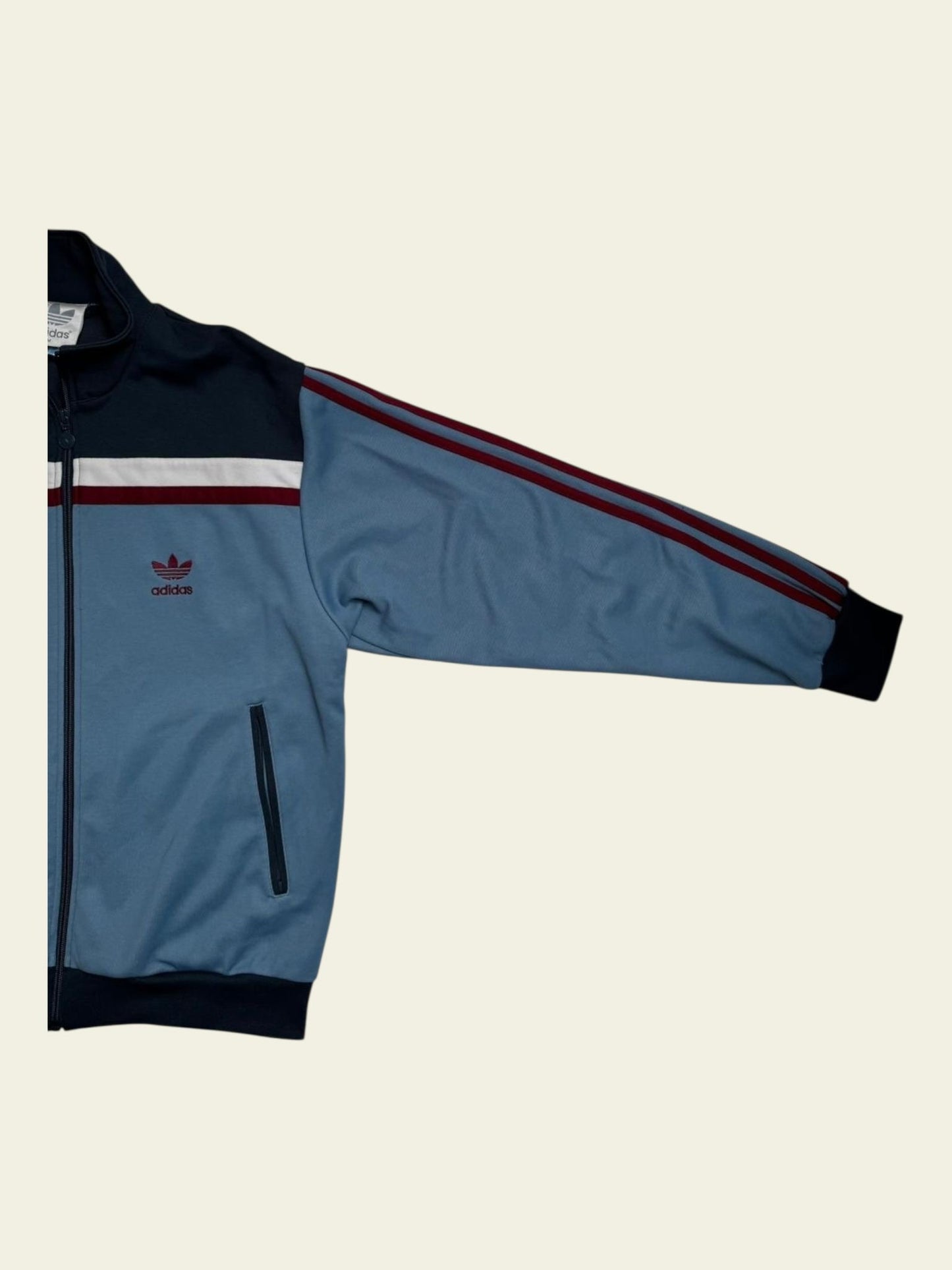 ADIDAS Trainingsjacke blau mit burgundy stripes