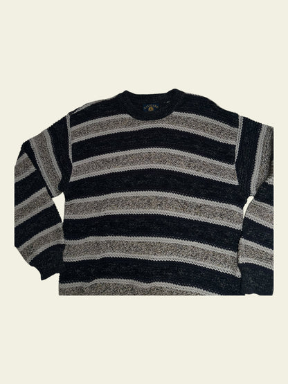 NAVIGARE Strickpullover blau/weiß