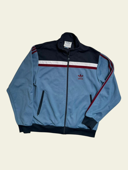 ADIDAS Trainingsjacke blau mit burgundy stripes