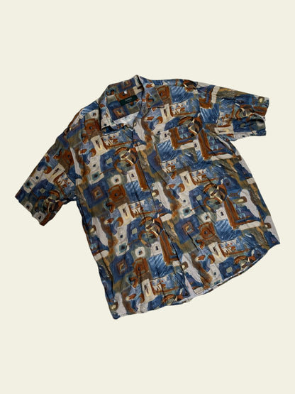 CANDA crazy pattern kurzarm Hemd