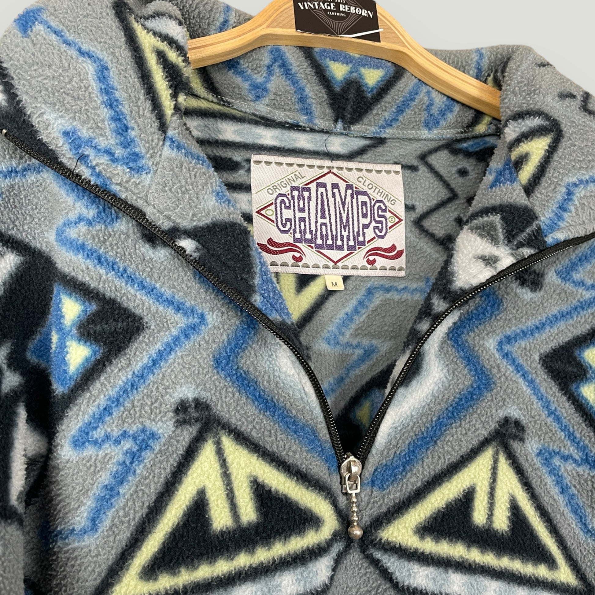 Crazy Pattern Fleece Pullover - Vintage Reborn