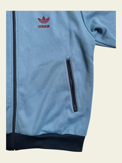 ADIDAS Trainingsjacke blau mit burgundy stripes