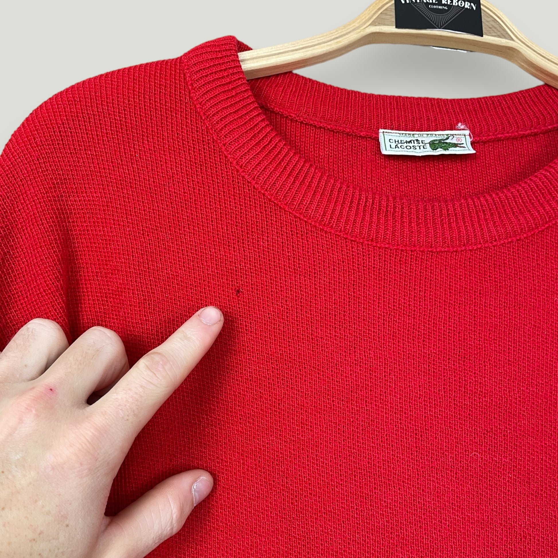 Roter Lacoste Sweater - Vintage Reborn