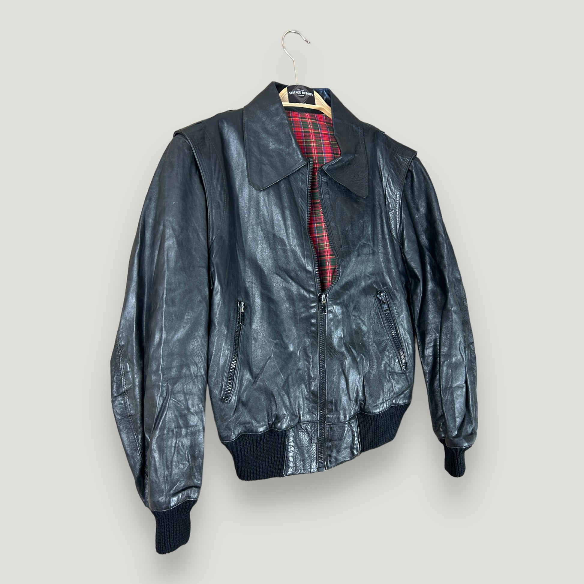 Schwarze Lederjacke - Vintage Reborn