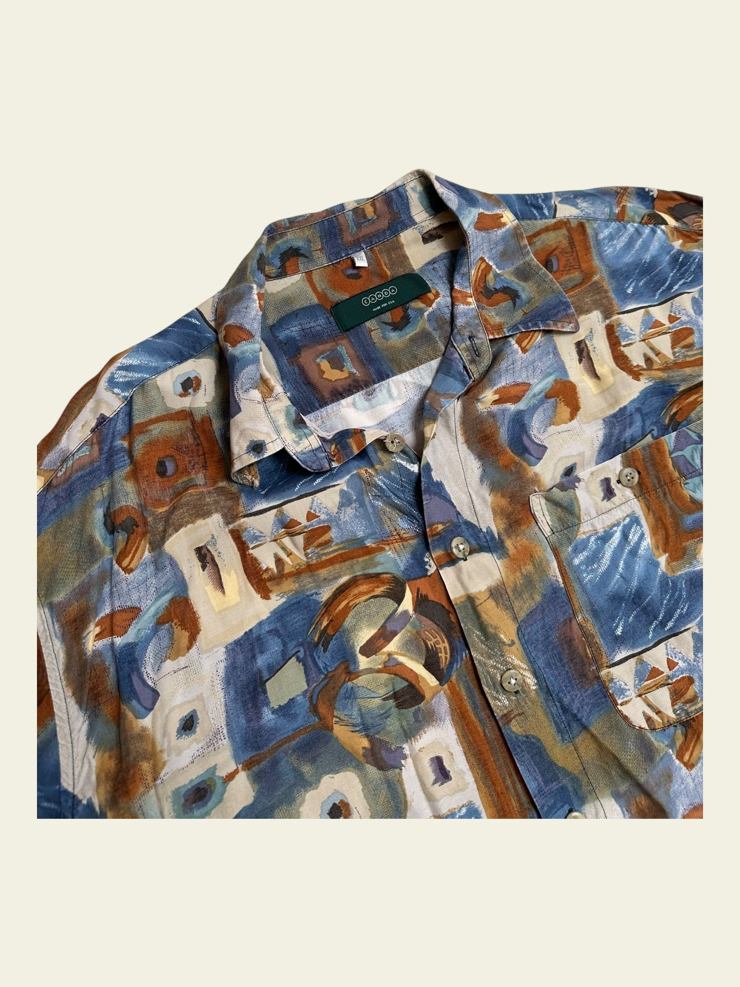 CANDA crazy pattern kurzarm Hemd