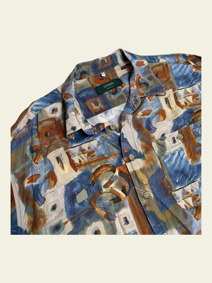 CANDA crazy pattern kurzarm Hemd