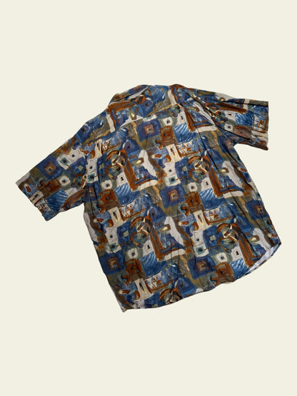 CANDA crazy pattern kurzarm Hemd