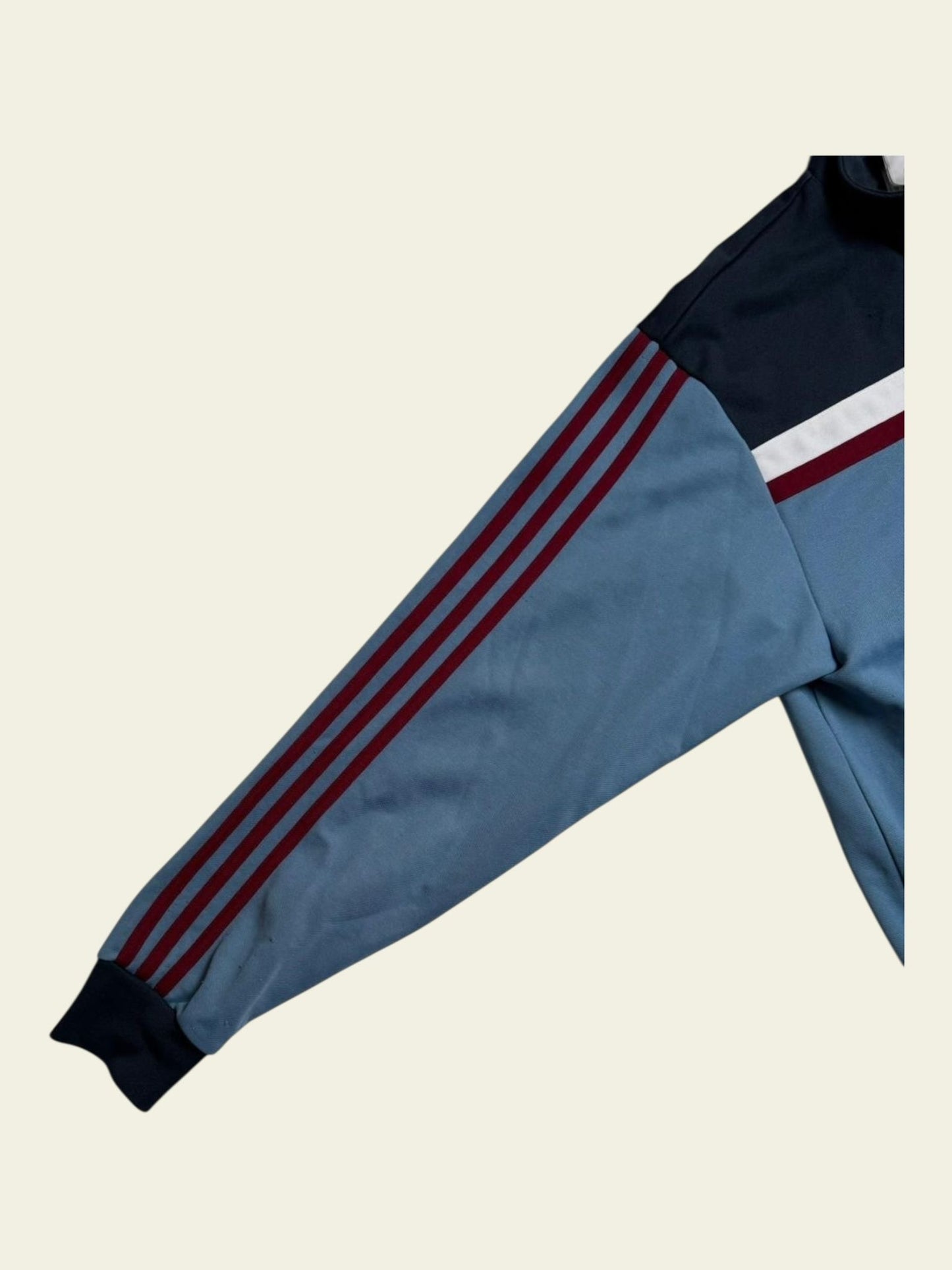 ADIDAS Trainingsjacke blau mit burgundy stripes