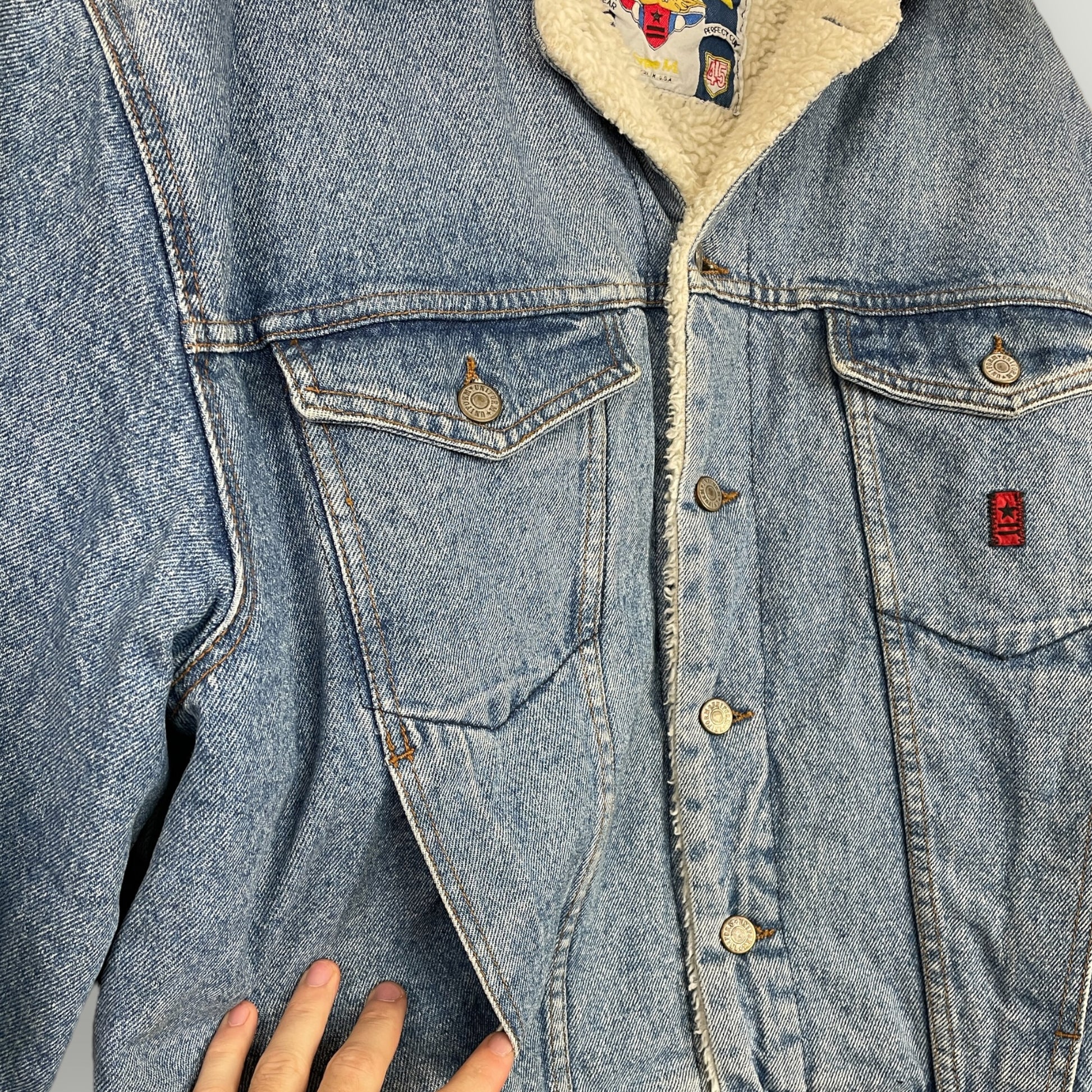 Vintage Jeansjacke mit Backprint - Vintage Reborn